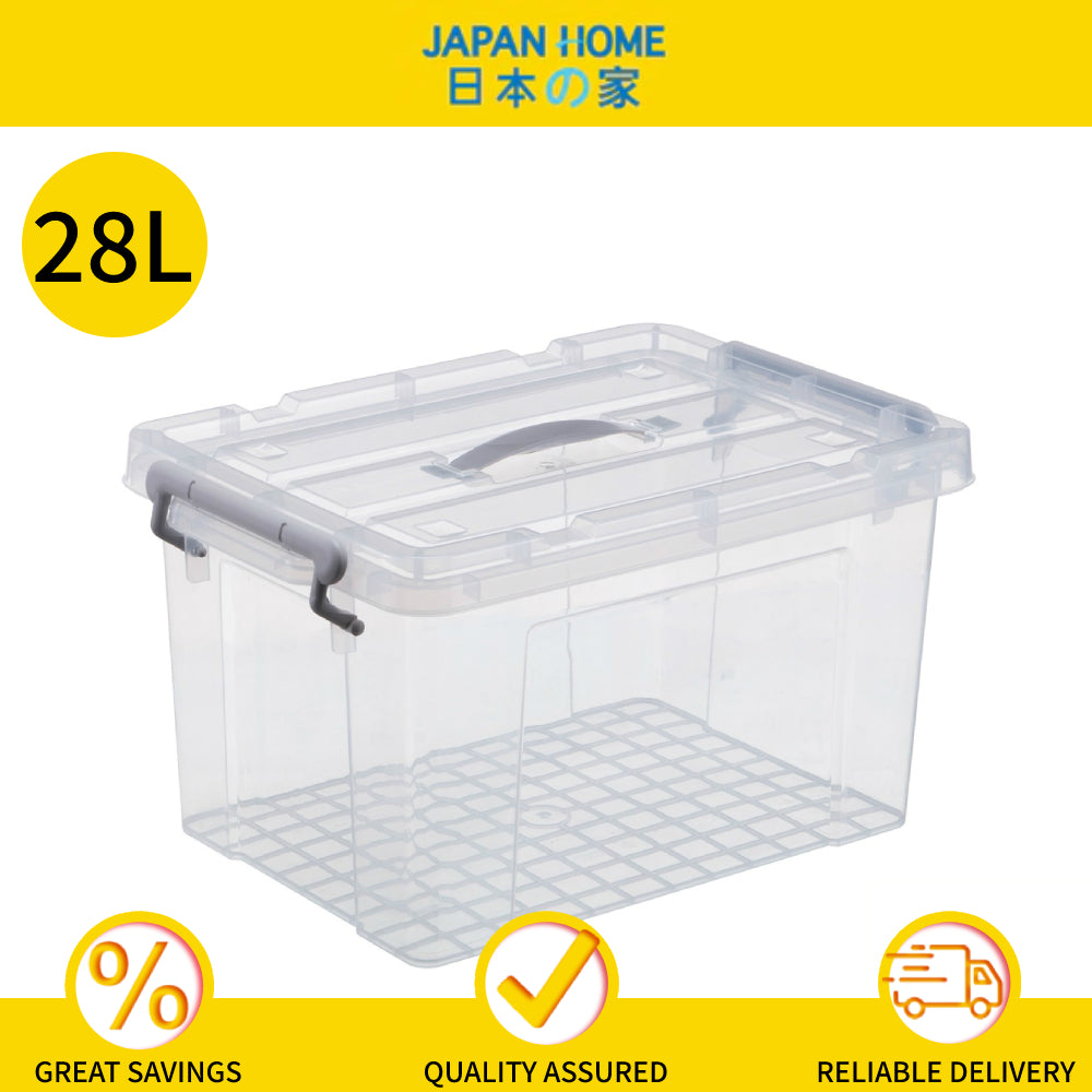(Pre-order) Multi Purpose Plastic Storage Box with Lock 28L (44cm x 30cm x 32.5cm) - 6618753